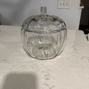 Anchor Hocking Clear Pumpkin Cookie/Candy Container